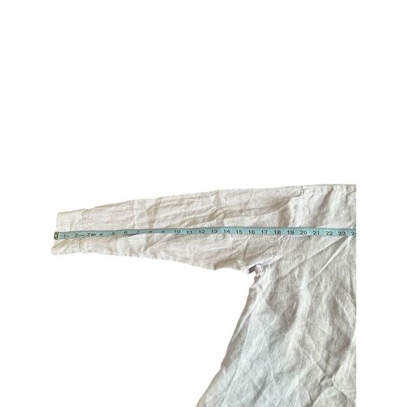 J. Jill Love Linen Purple Lagenlook Coastal Long Sleeve Blouse Size Large Petite - Picture 10 of 11